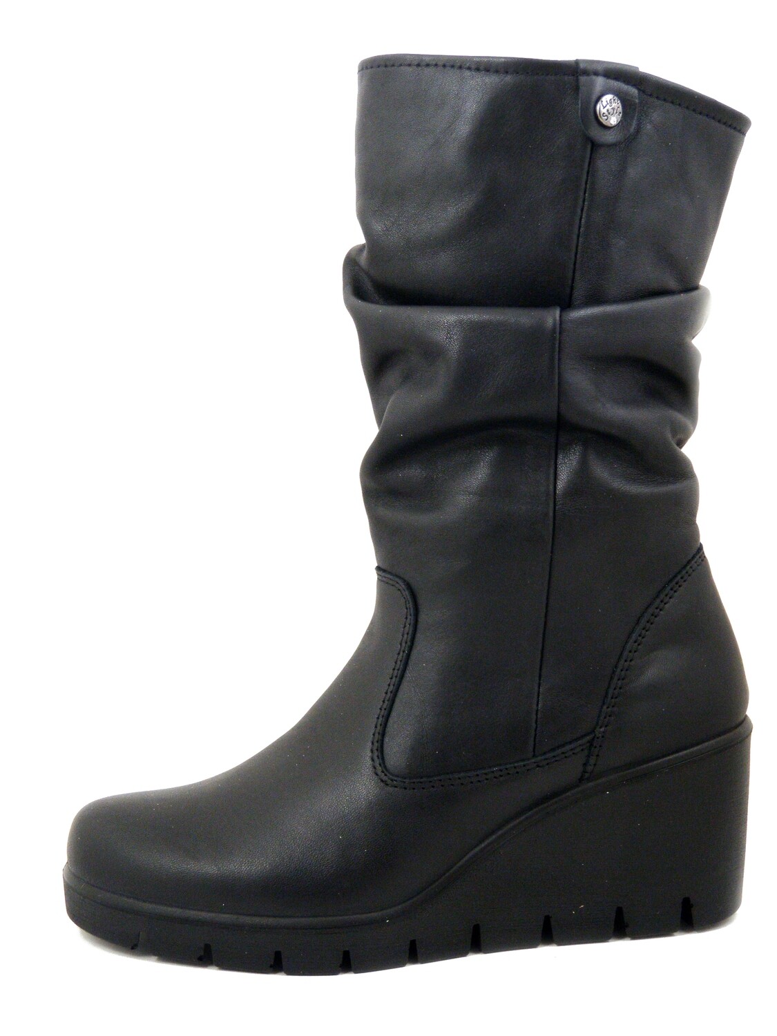 Stivali Donna in Pelle Nero, Zeppa Media 6 cm, Sottopiede Estraibile, IMAC - 458520