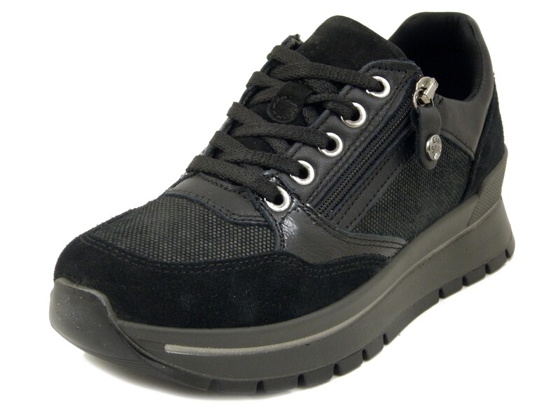 Sneaker Donna in Pelle Nero con Cerniera, Plantare Estraibile, IMAC - 457511 Sneaker Donna in Pelle Nero con Cerniera, Plantare Estraibile, IMAC - 457511