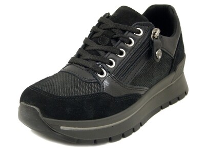 Sneaker Donna in Pelle Nero con Cerniera, Plantare Estraibile, IMAC - 457511 Sneaker Donna in Pelle Nero con Cerniera, Plantare Estraibile, IMAC - 457511