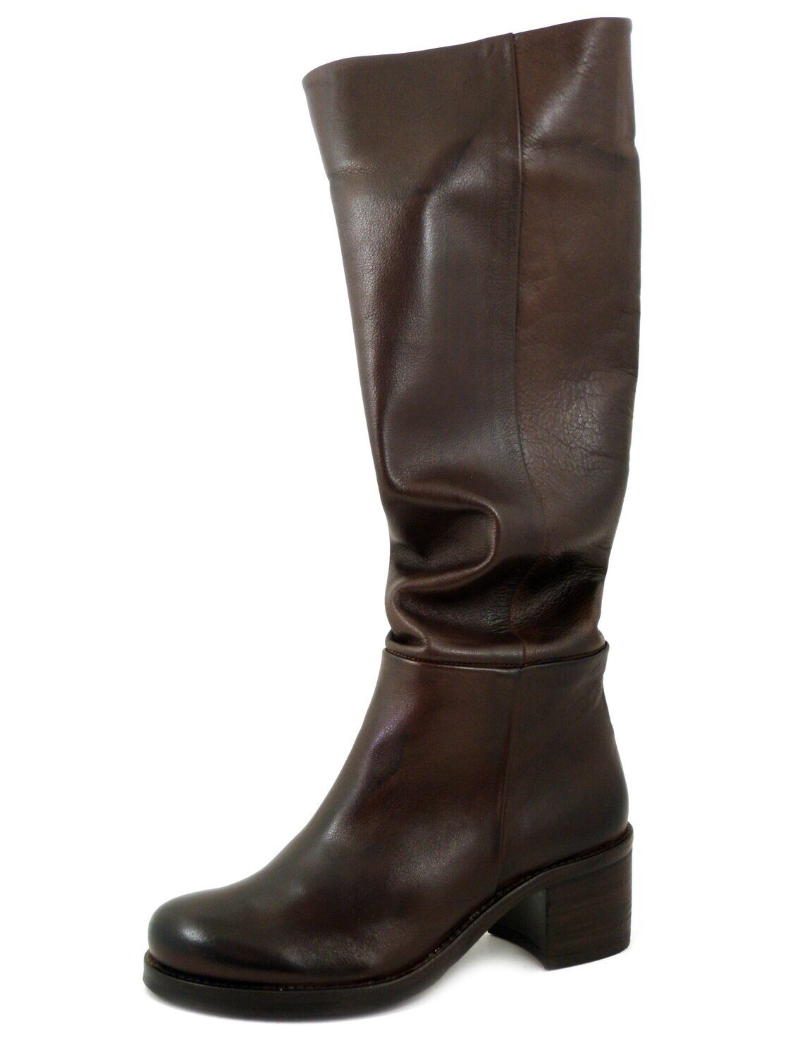 Stivali Donna al ginocchio in Pelle Marrone, Tacco Medio 6 cm, Osvaldo Pericoli - VIENNA14