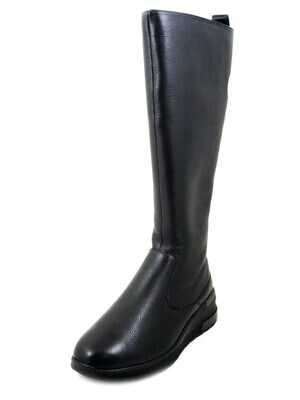 Stivale Donna in Pelle Nero, Zeppa Bassa, Plantare Estraibile, CINZIA SOFT - 417951