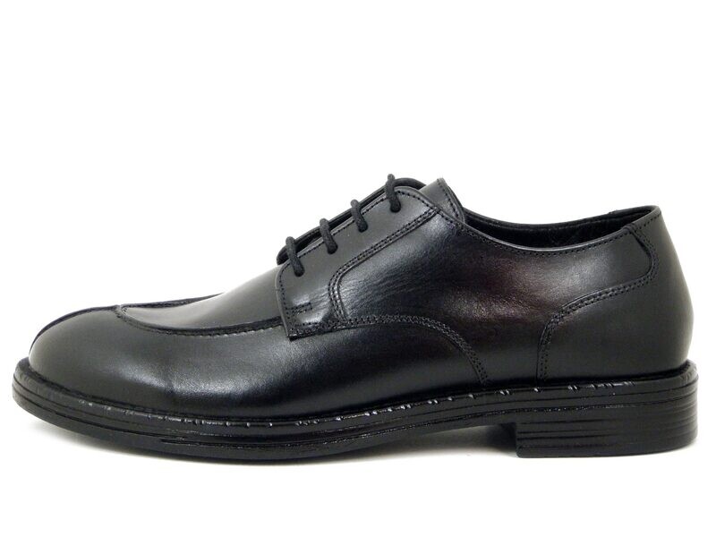 Scarpe Uomo Derby Casual Elegante in Pelle Nero, 101NE