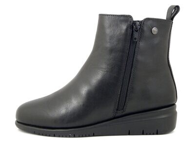 Stivaletto Donna in Pelle Nero con Doppia Cerniera, Zeppa Bassa, CINZIA SOFT - 18952 Stivaletto Donna in Pelle Nero con Doppia Cerniera, Zeppa Bassa, CINZIA SOFT - 18952