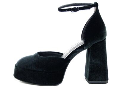 Scarpe Donna Decolletè Aperte con Cinturino in Velluto Nero, Tacco Alto 11 cm e Plateau, TAMARIS - 24460 Scarpe Donna Decolletè Aperte con Cinturino in Velluto Nero, Tacco Alto 11 cm e Plateau, TAMARIS - 24460