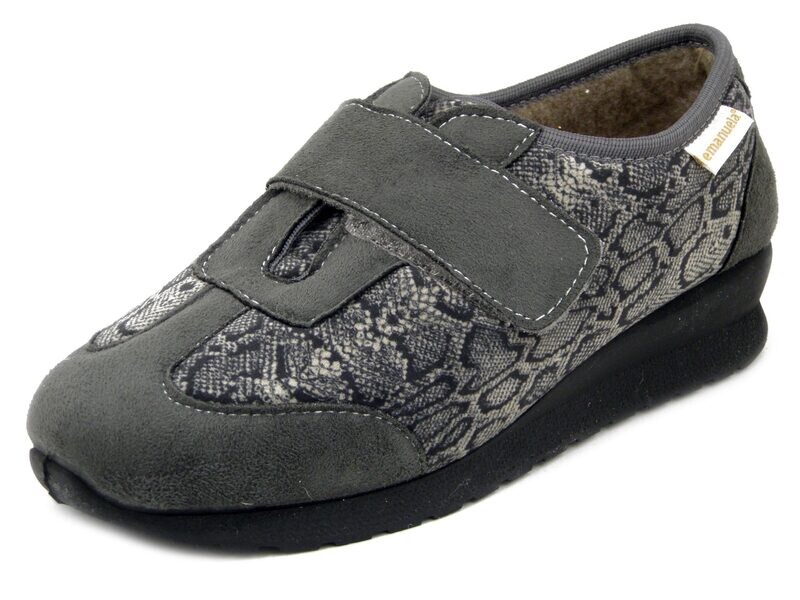Scarpa sportiva Donna Invernale Linea Comfort in Tessuto Imbottito Grigio, Chiusura a Strap, Sottopiede Estraibile, Emanuela - 2804GR Scarpa sportiva Donna Invernale Linea Comfort in Tessuto Imbottito Grigio, Chiusura a Strap, Sottopiede Estraibile, Emanuela - 2804GR