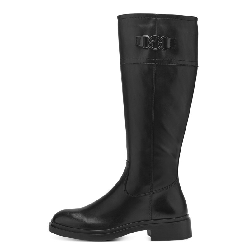Stivale Donna  in Pelle Nero, Tacco Basso, Tamaris - 25525