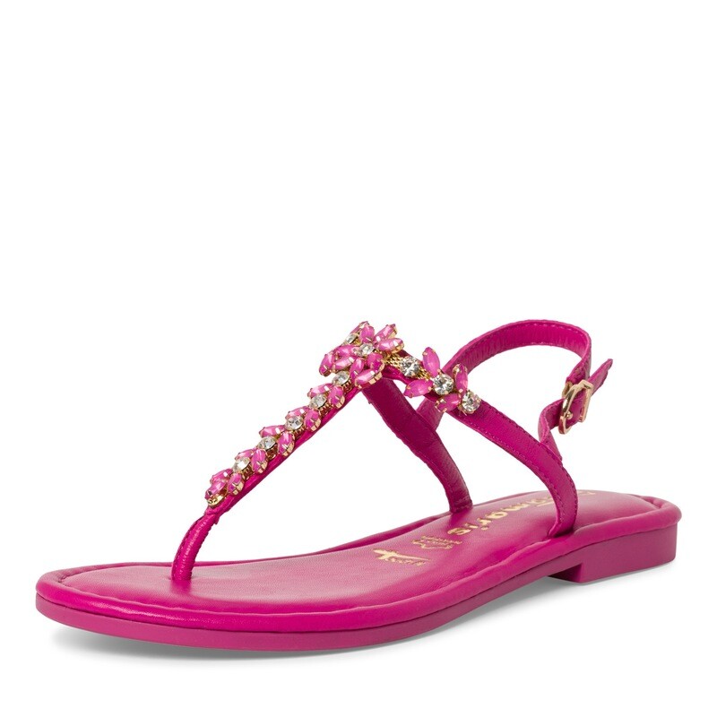 Sandali Donna Infradito Gioiello in Pelle Fuxia, Tamaris - 28124 Sandali Donna Infradito Gioiello in Pelle Fuxia, Tamaris - 28124