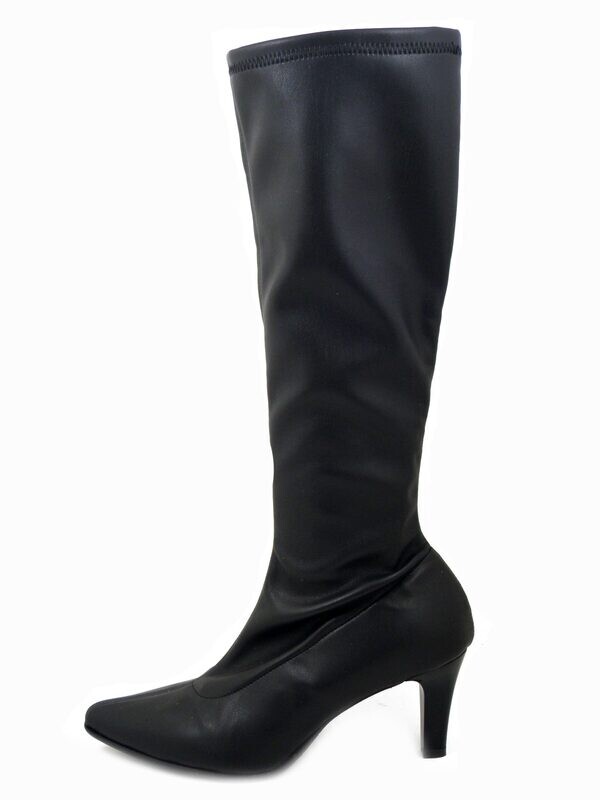 Stivali Donna Elasticizzati in Eco Pelle Nero, Tacco Medio 7 cm, Vernissage by Soffice Sogno - 22792