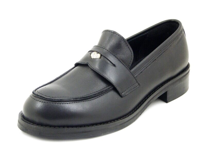 Mocassini Donna in Pelle Nero, Tacco Basso 3 cm - CLARAPE