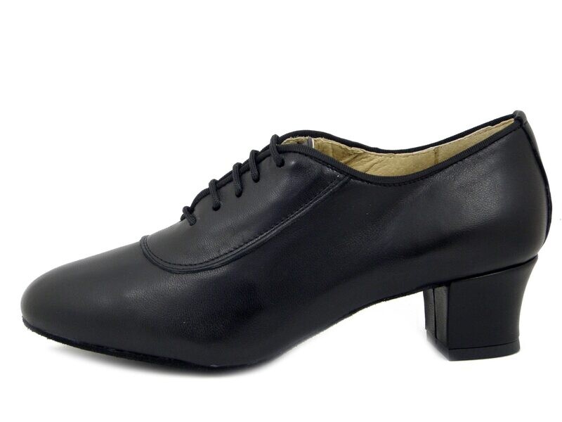 Osvaldo Pericoli, Scarpa Donna da Ballo Francesina in Pelle Nappa Nero, Tacco Medio Basso 4 cm, 483