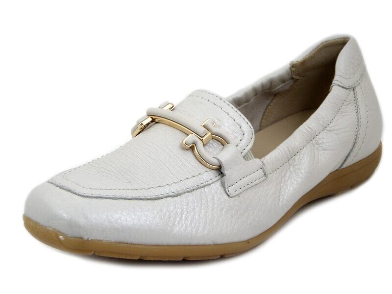 Mocassini Donna in Pelle di Cervo Bianco Perla, Plantare Estraibile, CAPRICE - 24654 Mocassini Donna in Pelle di Cervo Bianco Perla, Plantare Estraibile, CAPRICE - 24654