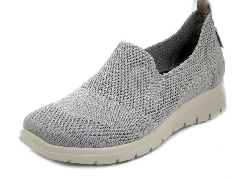 Sneaker Mocassini in Tessuto Semi Elasticizzato Grigio, Plantare Estraibile in Memory Foam, Zeppa Bassa, FLYFLOT - 27D38 Sneaker Mocassini in Tessuto Semi Elasticizzato Grigio, Plantare Estraibile in Memory Foam, Zeppa Bassa, FLYFLOT - 27D38
