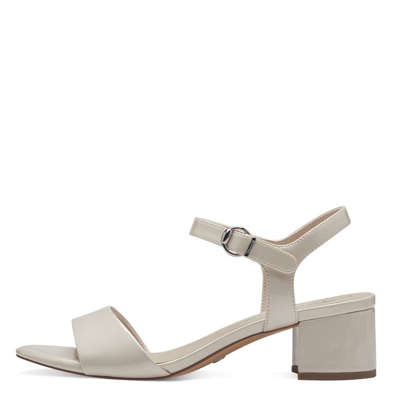 Sandali Donna Vegan Eco Pelle Lucida Beige, Tacco Basso 4 cm, Tamaris - 28249 Sandali Donna Vegan Eco Pelle Lucida Beige, Tacco Basso 4 cm, Tamaris - 28249