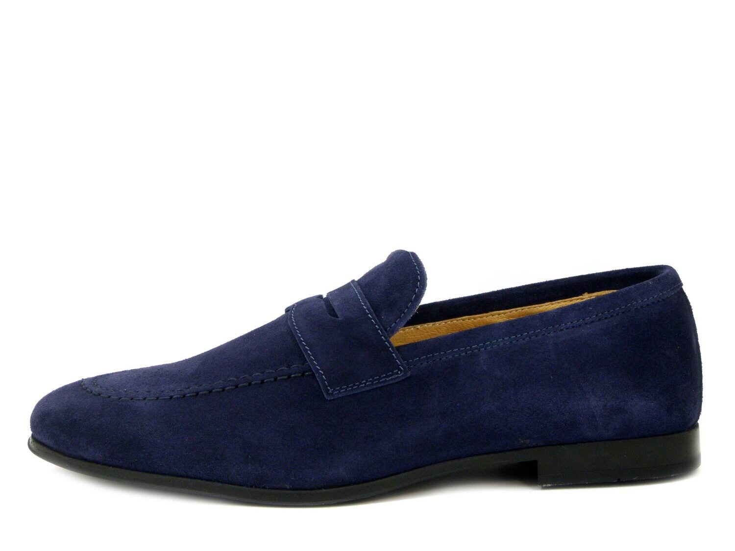 Mocassini Uomo in Pelle Camoscio Blu, Made in Italy, EXTON - 166TP