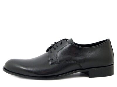 Scarpe Uomo Derby Elegante in Pelle Nero, Made in Italy, 320NE
