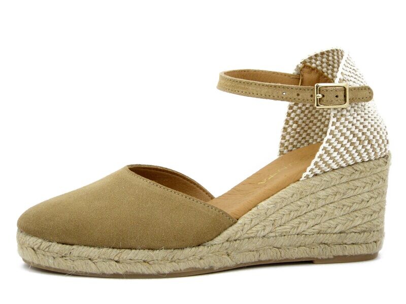 Espadrillas Donna in Pelle Camoscio Beige, Zeppa Media e Plateau, PREGUNTA - 2413001 Espadrillas Donna in Pelle Camoscio Beige, Zeppa Media e Plateau, PREGUNTA - 2413001