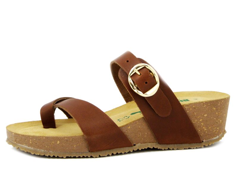 Sandali Donna Infradito in Pelle Marrone, Zeppa Bassa 4 cm, BIONATURA - 28A729XBR Sandali Donna Infradito in Pelle Marrone, Zeppa Bassa 4 cm, BIONATURA - 28A729XBR