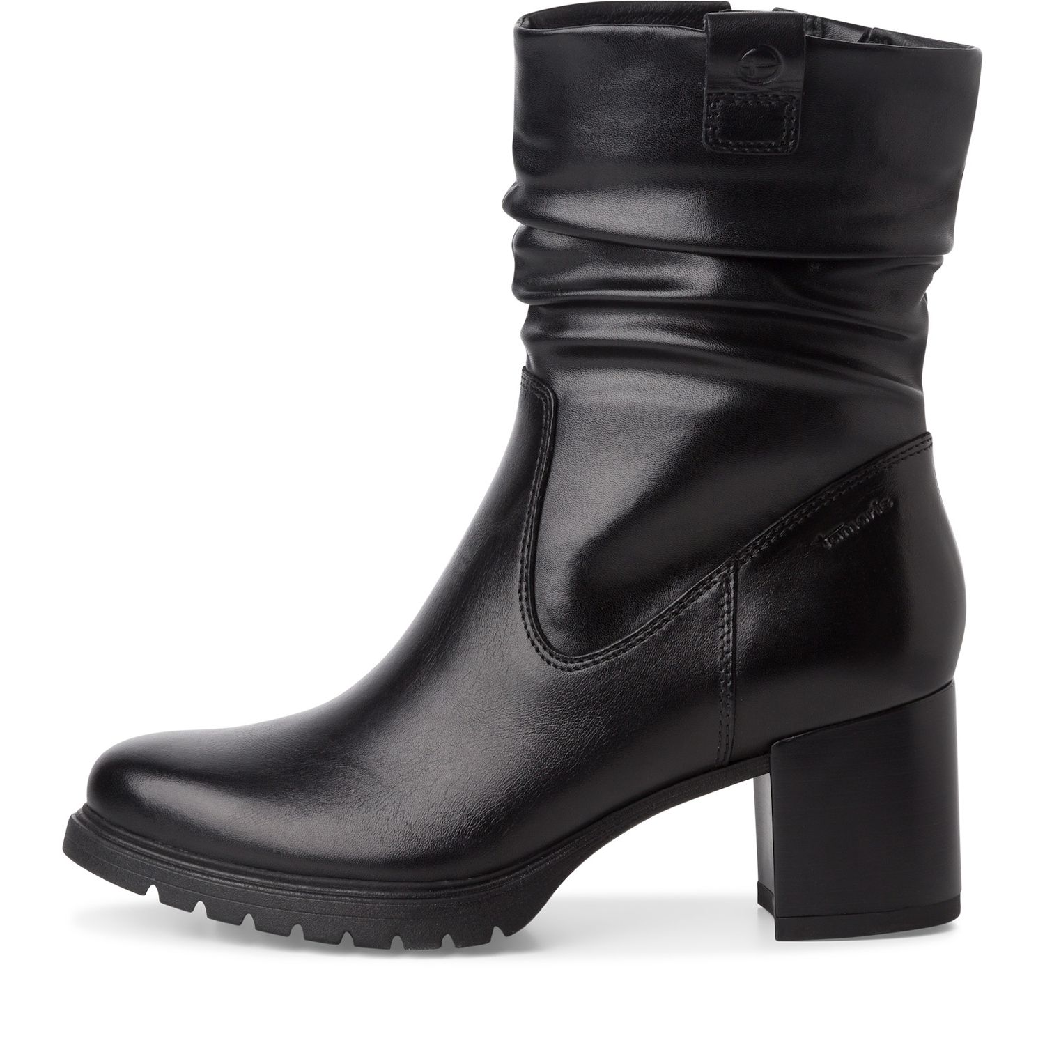 Stivaletti Donna in Pelle Nero, Tacco Medio 6 cm e Plateau, Tamaris - 25367