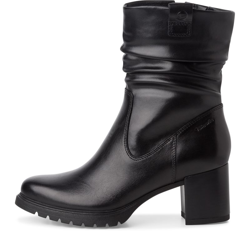 Stivaletti Donna in Pelle Nero, Tacco Medio 6 cm e Plateau, Tamaris - 25367