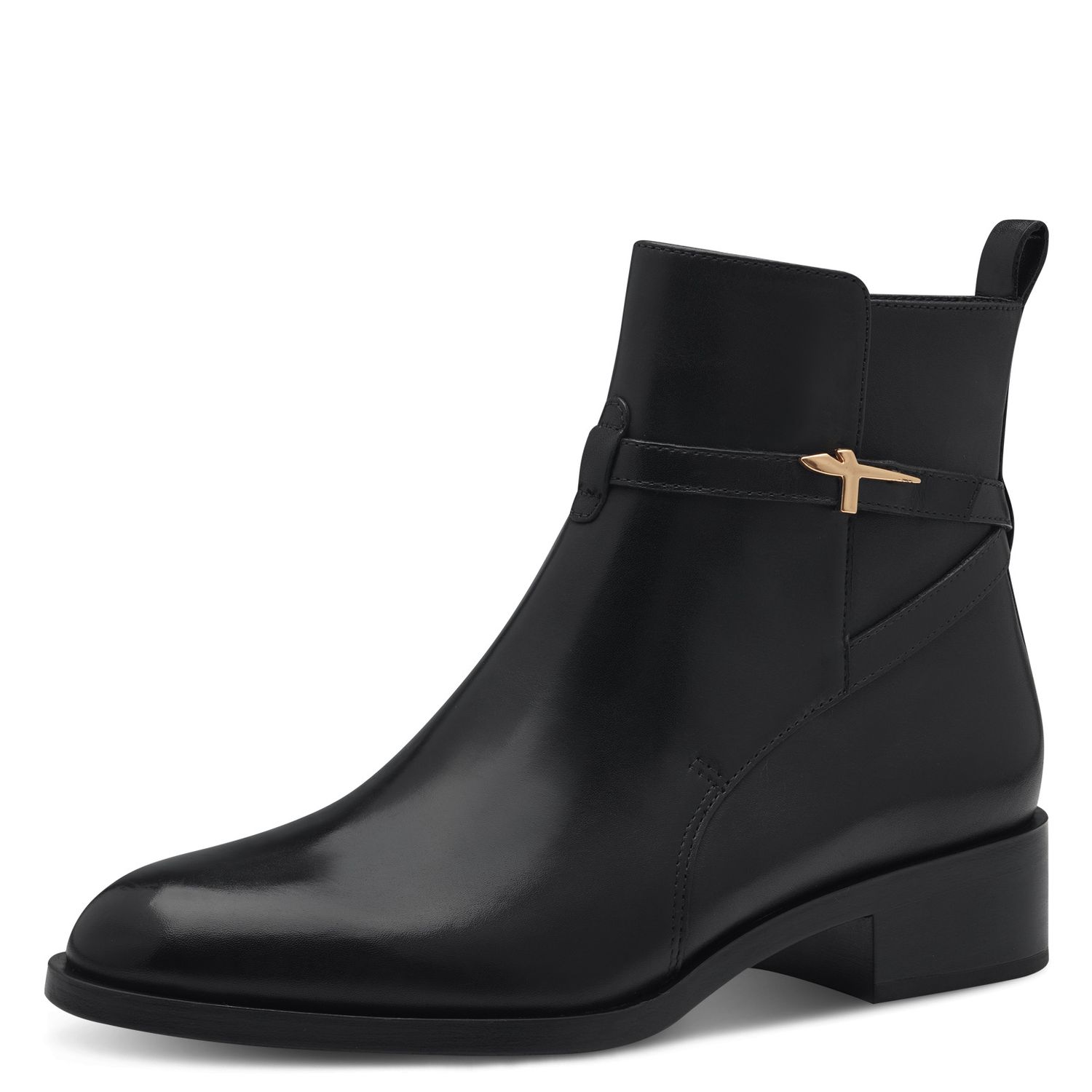 Stivaletti Donna in Pelle Nero, Tacco Basso 3 cm, Tamaris - 25321