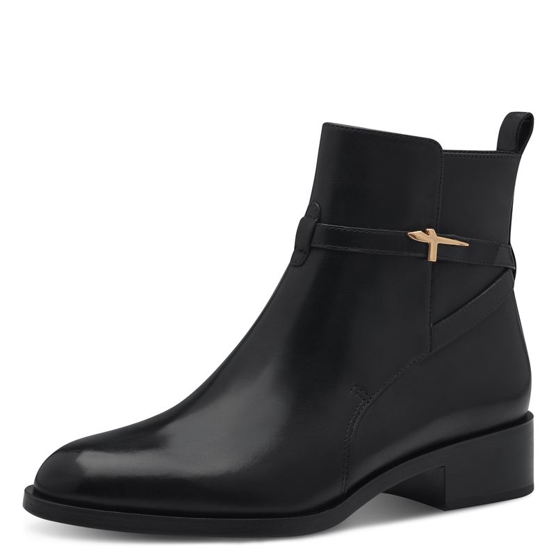 Stivaletti Donna in Pelle Nero, Tacco Basso 3 cm, Tamaris - 25321