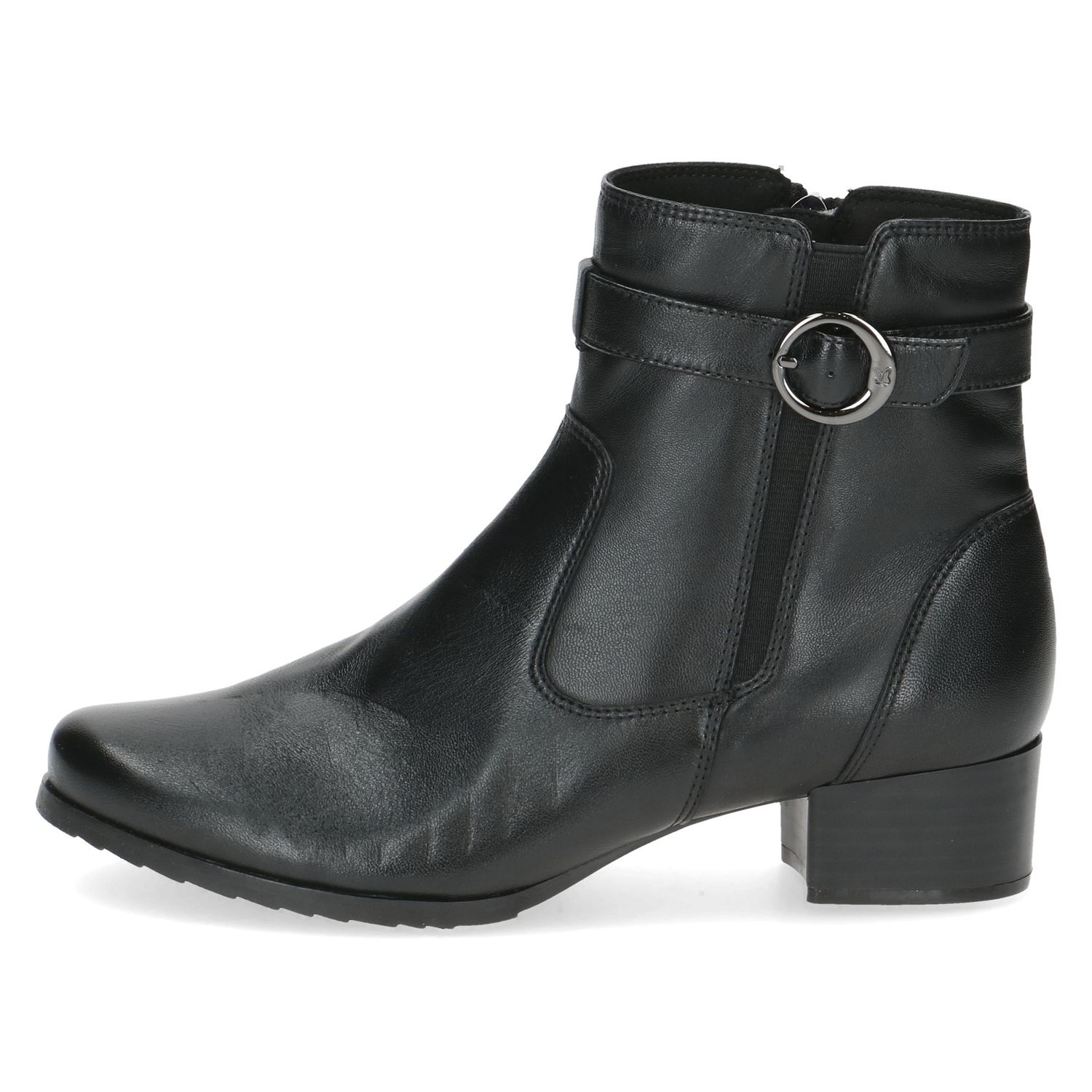 Stivaletti Donna in Pelle Nappa Nero, Pianta Larga, Tacco Basso, Plantare Estraibile, CAPRICE - 25420