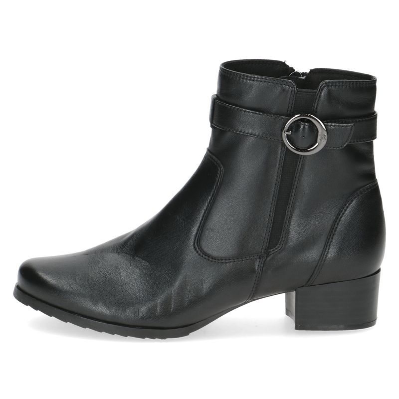 Stivaletti Donna in Pelle Nappa Nero, Pianta Larga, Tacco Basso, Plantare Estraibile, CAPRICE - 25420