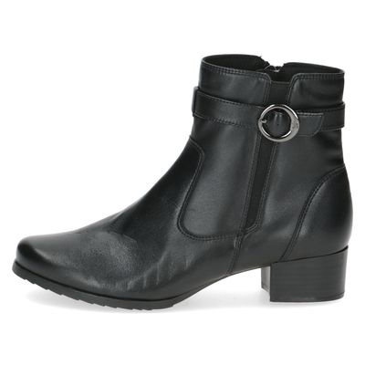 Stivaletti Donna in Pelle Nappa Nero, Pianta Larga, Tacco Basso, Plantare Estraibile, CAPRICE - 25420
