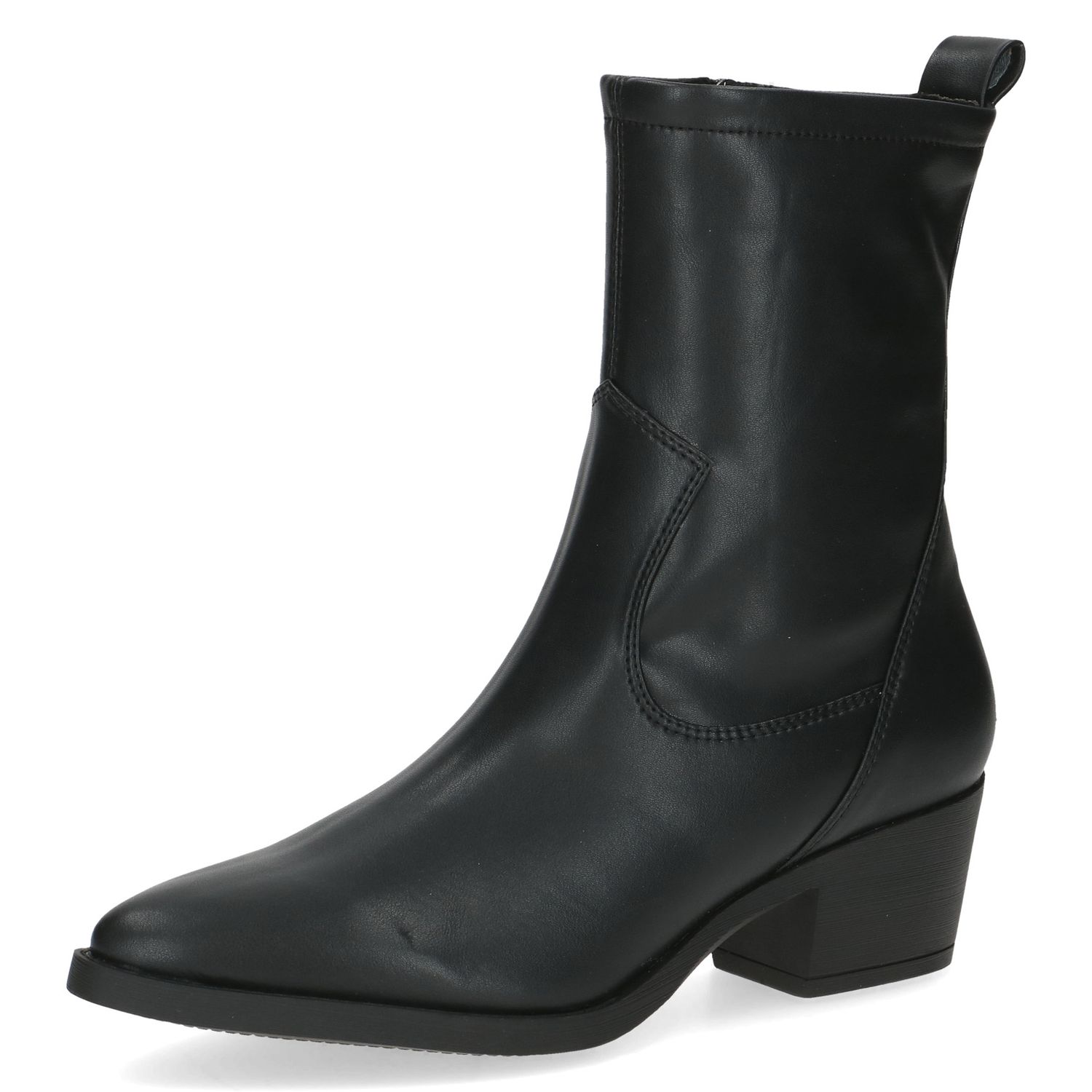 Stivaletti Donna Texani Vegan Neri, Tacco Medio 5 cm, CAPRICE - 25317
