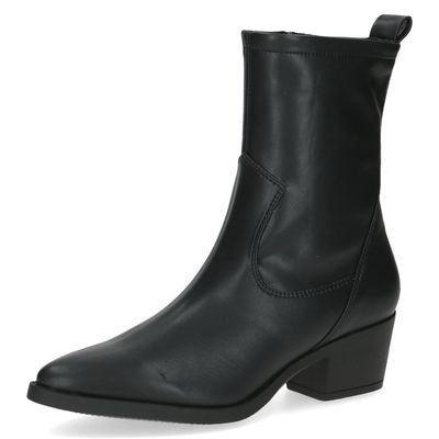Stivaletti Donna Texani Vegan Neri, Tacco Medio 5 cm, CAPRICE - 25317