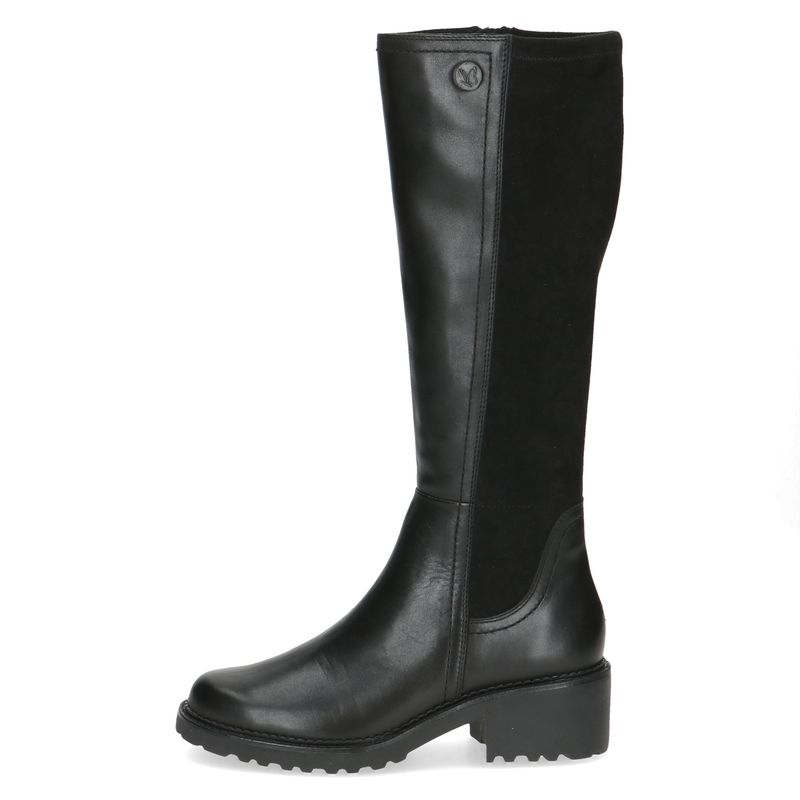 Stivali Donna in Pelle Nero con Gambale XL Elasticizzato, Tacco Basso 4 cm, CAPRICE - 25604 Stivali Donna in Pelle Nero con Gambale XL Elasticizzato, Tacco Basso 4 cm, CAPRICE - 25604