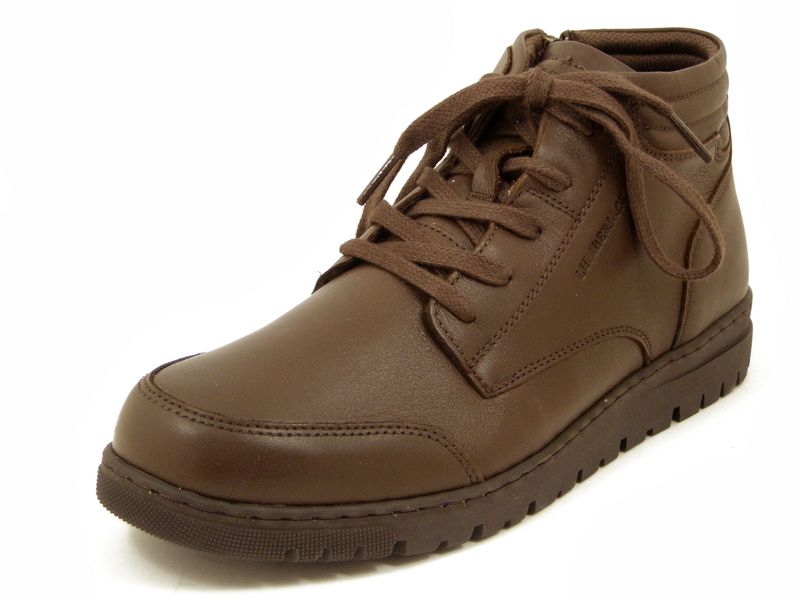 Scarpe Uomo Scarponcino Stringato in Pelle Marrone con Cerniera, Plantare Estraibile, Lumberjack - 67401004 Scarpe Uomo Scarponcino Stringato in Pelle Marrone con Cerniera, Plantare Estraibile, Lumberjack - 67401004