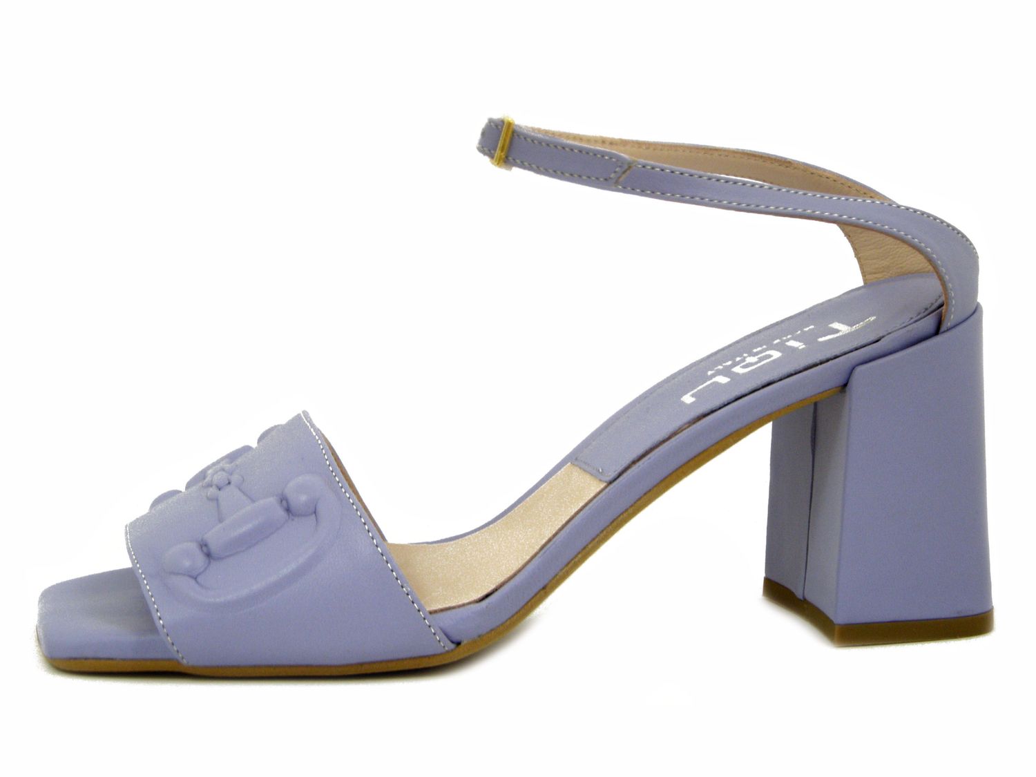 Sandali Donna in Pelle Nappa Glicine, Tacco Alto 7,5 cm - 22T