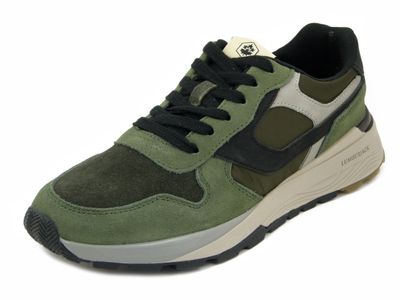 Sneakers Uomo in Pelle e Tessuto Verde e Nero, Plantare Estraibile, LUMBERJACK - 4612 Sneakers Uomo in Pelle e Tessuto Verde e Nero, Plantare Estraibile, LUMBERJACK - 4612