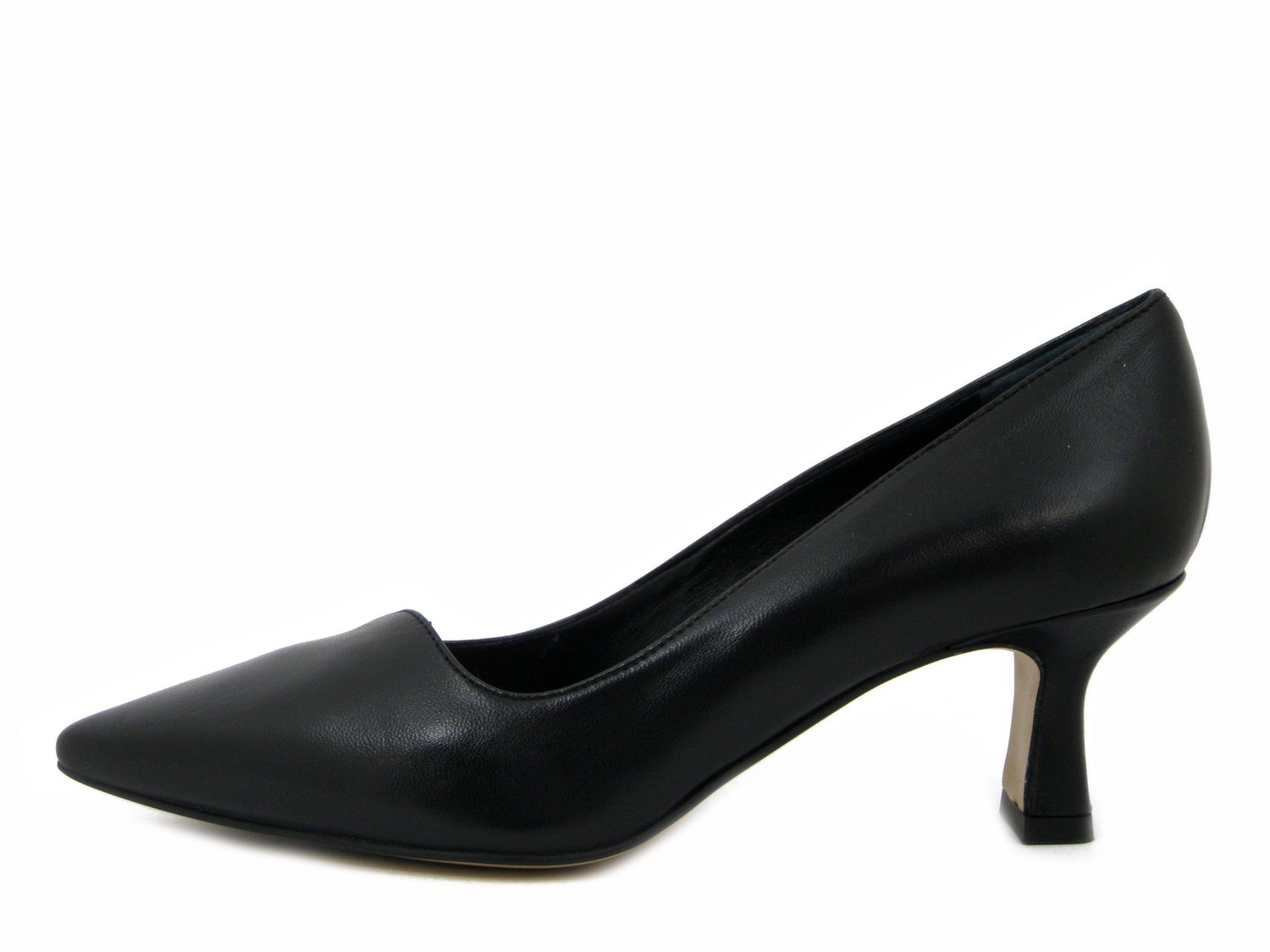Decollete in Pelle Nappa Nero, Tacco Medio 5 cm, Made in Italy, Osvaldo Pericoli - 5521