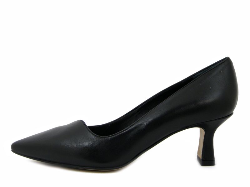 Decollete in Pelle Nappa Nero, Tacco Medio 5 cm, Made in Italy, Osvaldo Pericoli - 5521