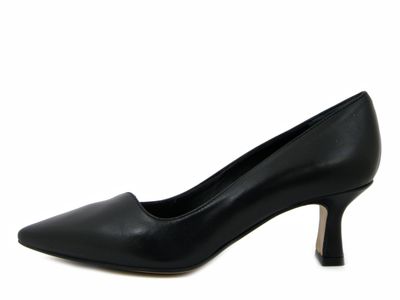 Decollete in Pelle Nappa Nero, Tacco Medio 5 cm, Made in Italy, Osvaldo Pericoli - 5521