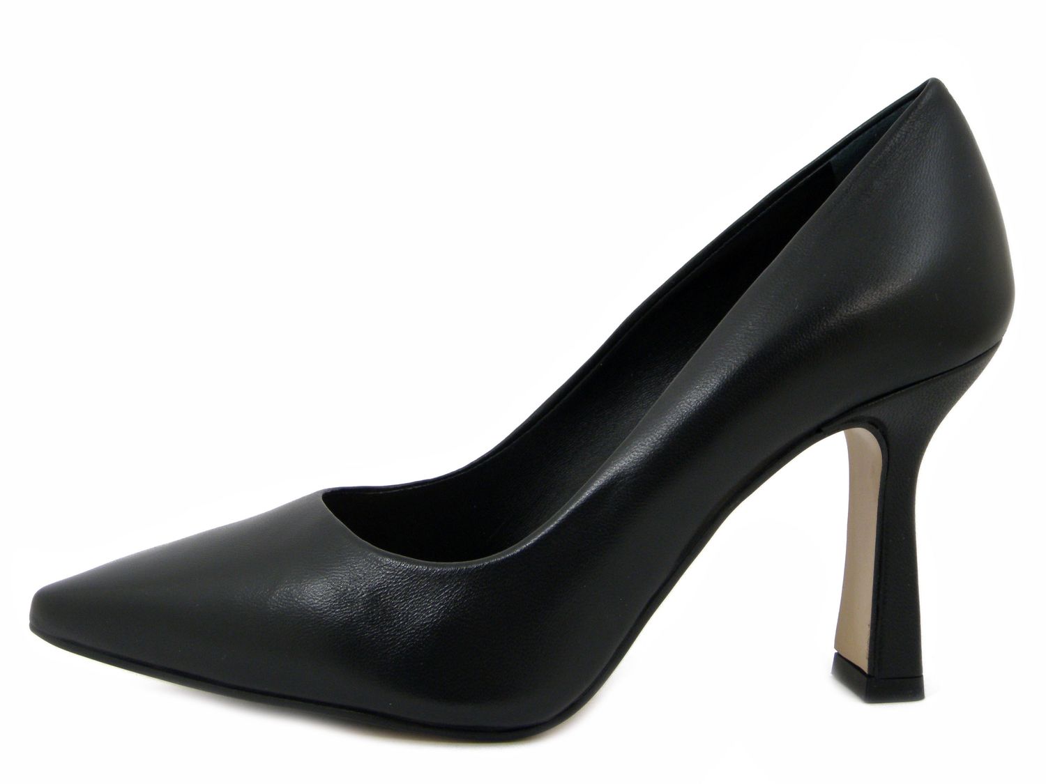 Decollete in Pelle Nappa Nero, Tacco Alto 9 cm, Made in Italy, Osvaldo Pericoli - 9519