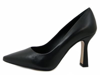 Decollete in Pelle Nappa Nero, Tacco Alto 9 cm, Made in Italy, Osvaldo Pericoli - 9519