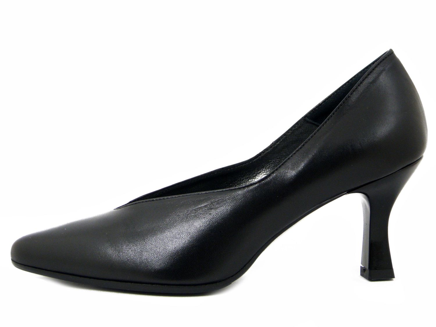 Decollete in Pelle Nappa Nero, Tacco Medio 7 cm, Pianta Comoda, Made in Italy, Osvaldo Pericoli - I4P61A5