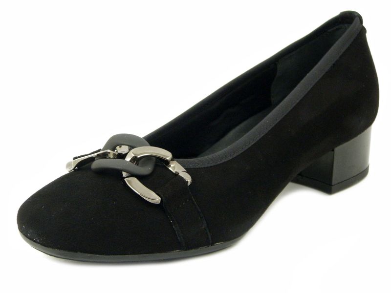 Decollete in Pelle Camoscio Nero, Tacco Basso 3 cm, Pianta Comoda, Made in Italy, Osvaldo Pericoli - I4C35A2 Decollete in Pelle Camoscio Nero, Tacco Basso 3 cm, Pianta Comoda, Made in Italy, Osvaldo Pericoli - I4C35A2