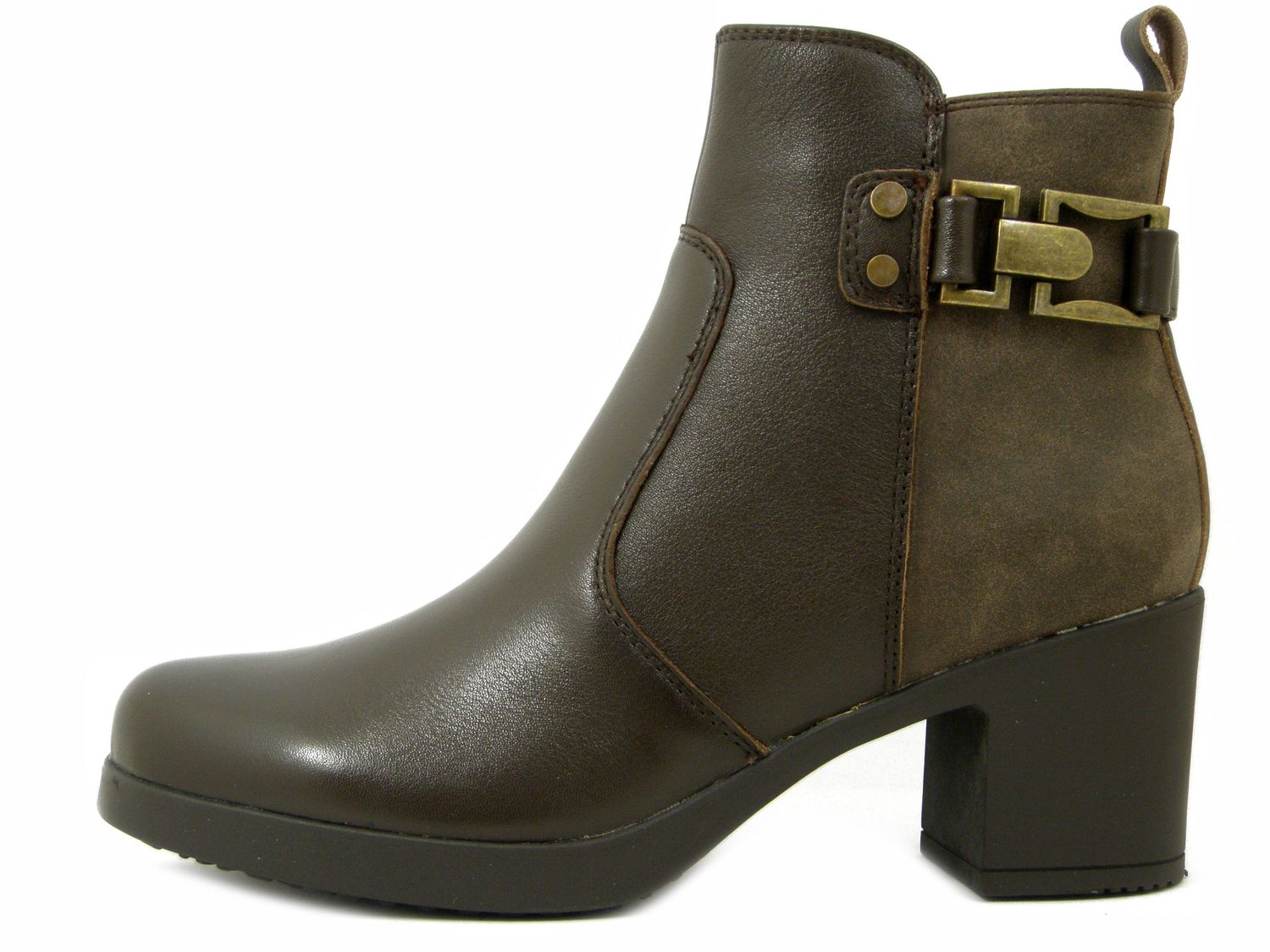 Stivaletti Donna in Pelle Marrone, Tacco Medio 6 cm, MYSOFT - 24M822