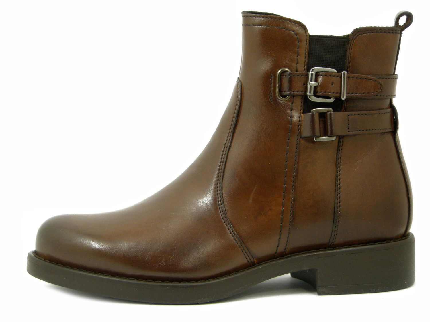 Stivaletti Donna in Pelle Marrone Cuoio, Tacco Basso 3 cm, CINZIA SOFT - 320548