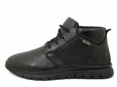 Scarponcini Invernali Uomo in Pelle Nero, Water Resistent, Pregunta - 242U111