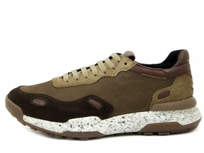 Sneakers Uomo in Pelle e Camoscio Marrone, Plantare Estraibile - KEN501