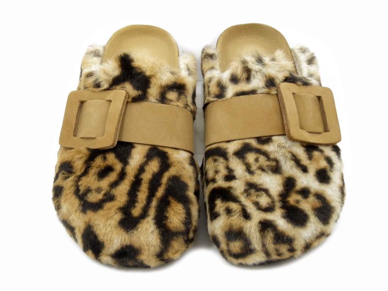 Sabot Pantofole Donna in Eco Pelliccia Animalier, BIONATURA - 11C71020