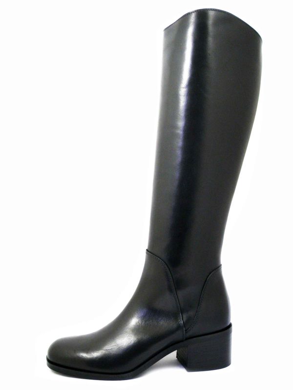 Stivali Donna in Pelle Nero, Tacco Medio 5 cm, Made in Italy, STPR45