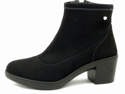 Stivaletti Donna in Tessuto Semi Elasticizzato Nero, Tacco Medio 5 cm, Laura Azana - 26922NE