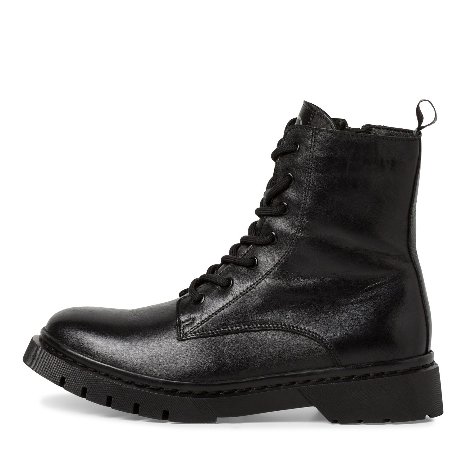 Anfibi Stivaletti Donna in Pelle Nero con Cerniera, Suola Antiscivolo, Tamaris - 25269