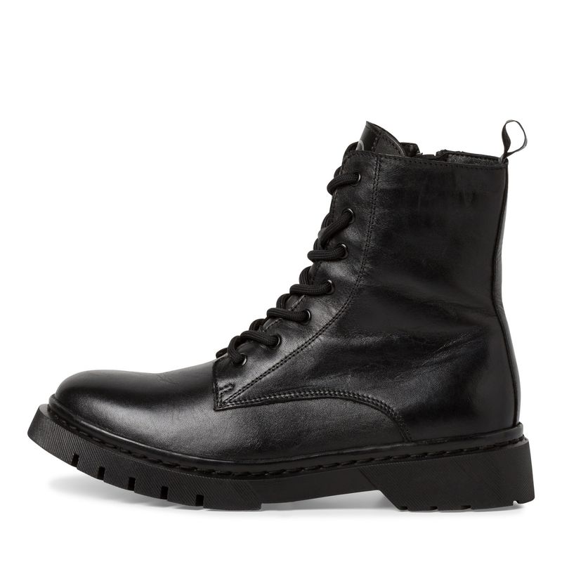 Anfibi Stivaletti Donna in Pelle Nero con Cerniera, Suola Antiscivolo, Tamaris - 25269